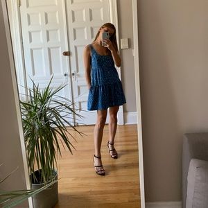 Blue silk mini dress ( yellow is gold)